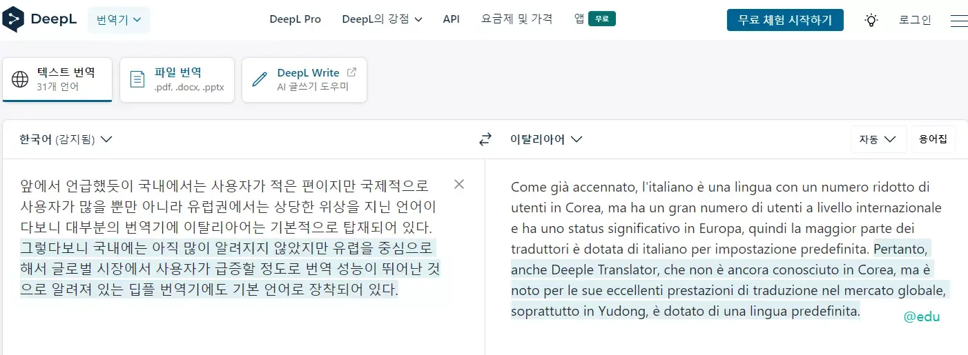 딥플 번역기