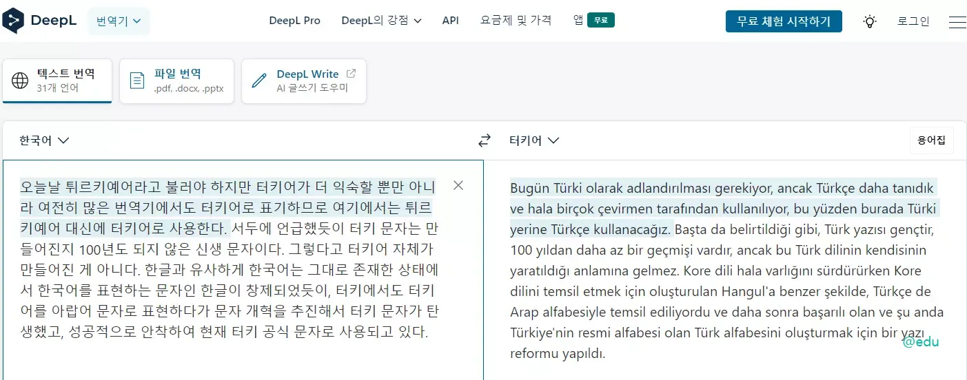 딥플 번역기
