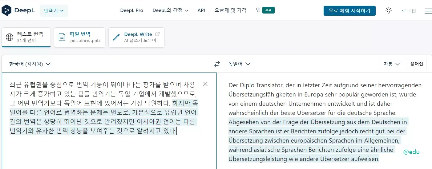 딥플 번역기