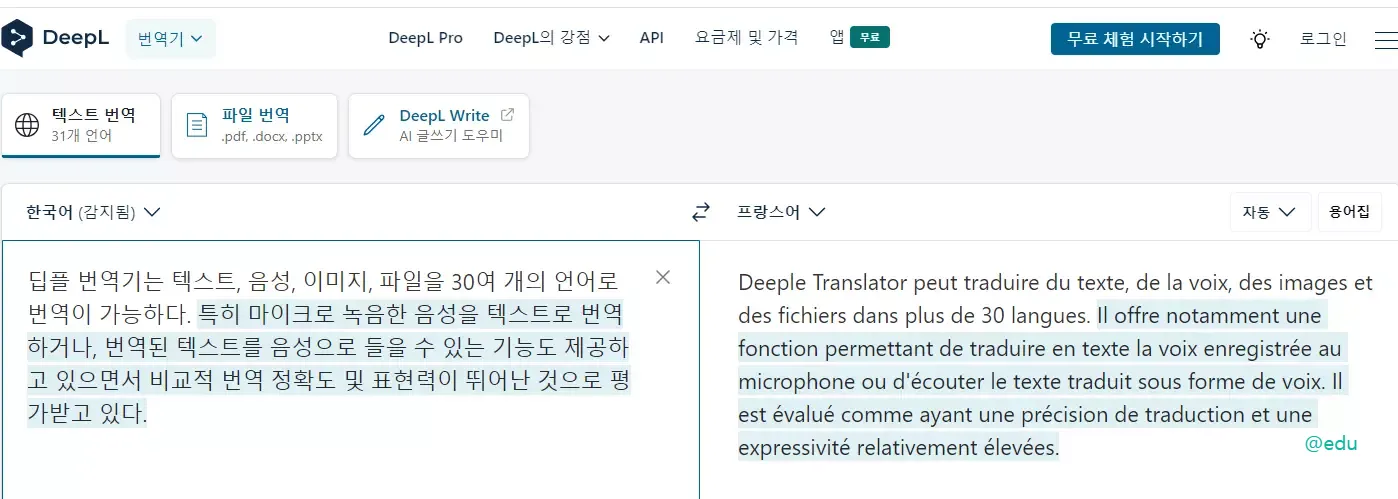 딥플 번역기