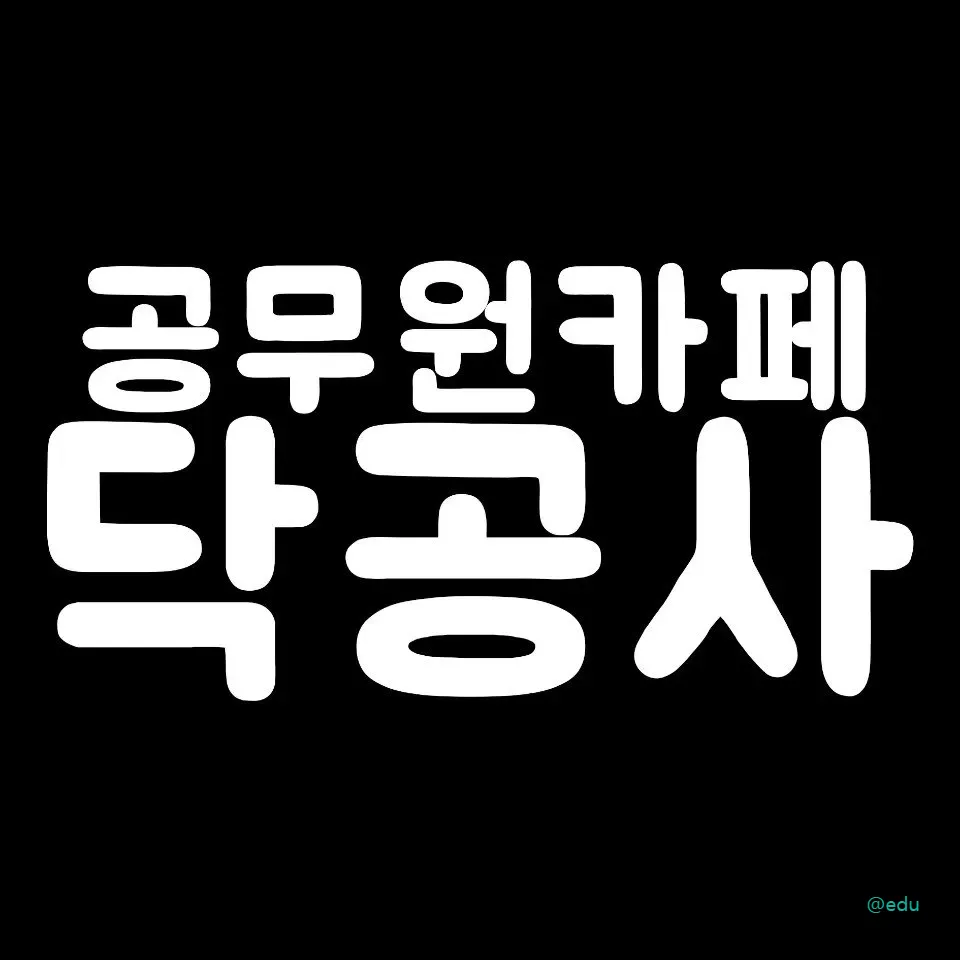 닥치고 공무원을 준비하는 사람들 닥공사 가이드 (공무원 단기 합격 닥공사 네이버 카페 바로가기)