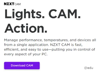 NZXT CAM 다운로드 페이지