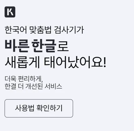 부산대 맞춤법 검사기 (바른한글) 바로가기